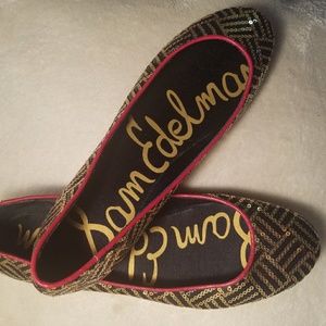 Gold Sequin Flats